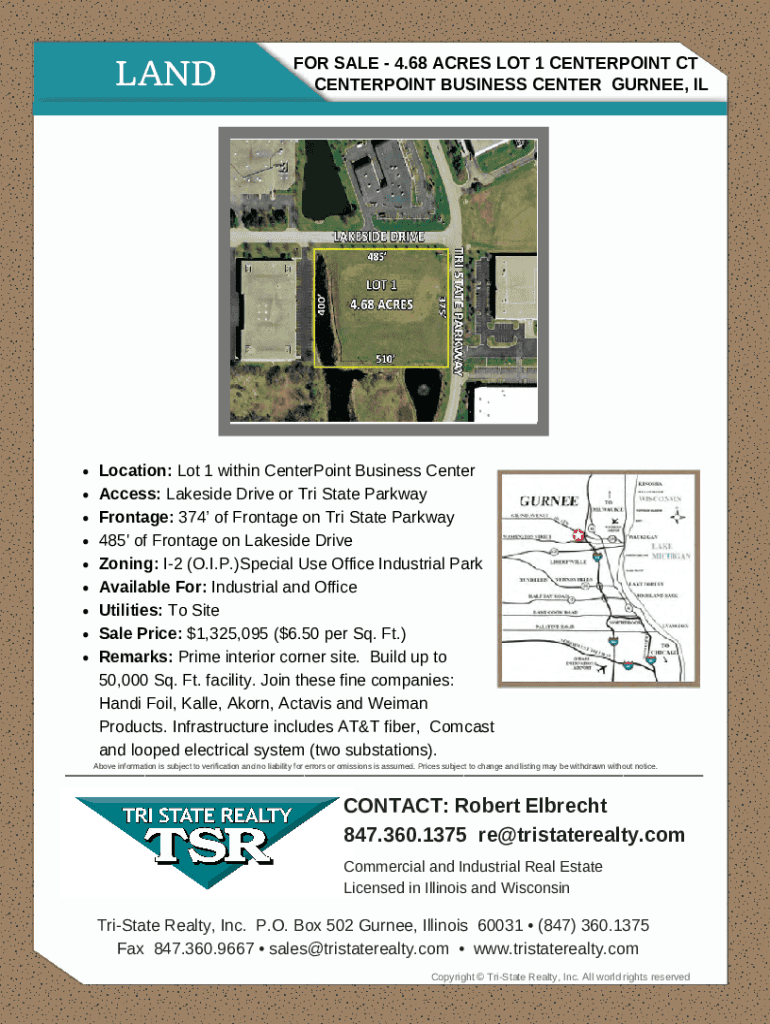 Fillable Online 705 TriState Pkwy, Gurnee industrial Space For Lease