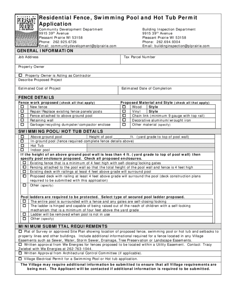 Fillable Online Single Family/Two Family Residential Permits Fax Email ...