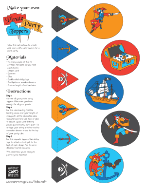 Fillable Online Pirate Cake Topper - Party Cut Files - Designs By Miss ...