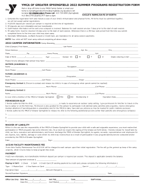 Fillable Online CAMP FORMS AND REGISTRATION INFORMATION Fax Email Print ...