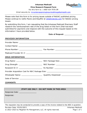 Fillable Online Arkansas Medicaid Price Research Request Form. Arkansas ...