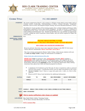 Fillable Online PC 832 Arrest Course Fax Email Print pdfFiller Fillable Online PC 832 Arrest Course Fax Email Print pdfFiller