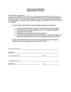 Public Access Defibrillator Medical Director Contract The following ...