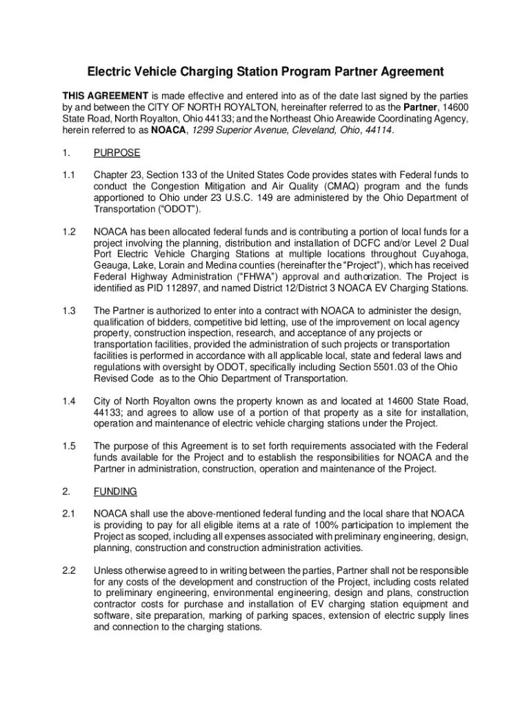 Fillable Online exclusive electric vehicle charging services agreement
