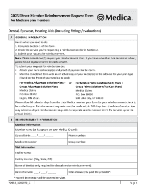 2023 Direct Member Reimbursement Request Form - Medica