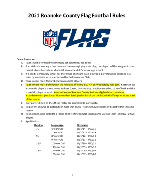 NFL FlagRoanoke County Parks Rec &amp;amp; Tourism, VA