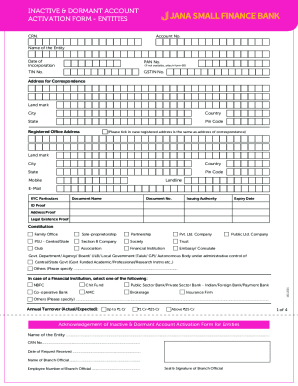 Fillable Online Inactive & Dormant Account Activation Form - Entities ...