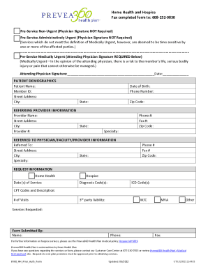 Home Health and Hospice Prior Authorization Form