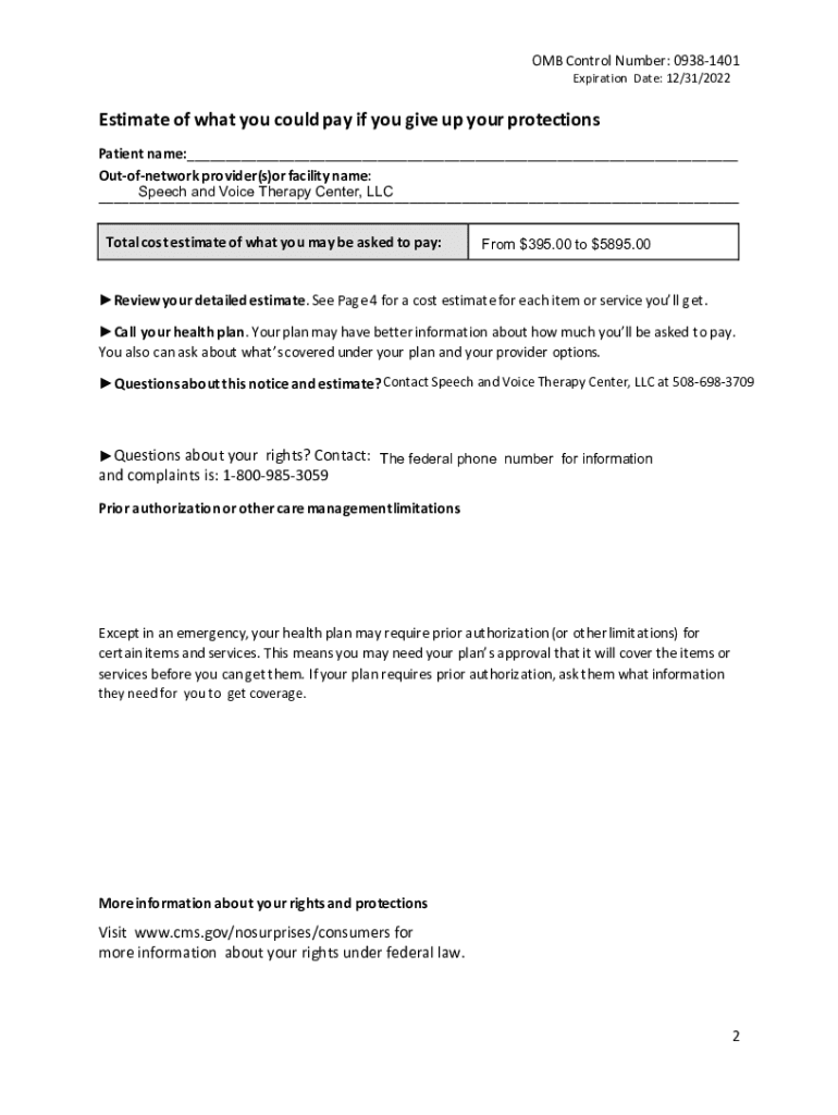 Fillable Online Surprise Billing Protection Form Fax Email Print