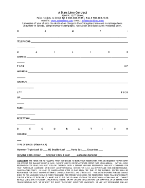 Fillable Online A Stars Limo Contract Fax Email Print - pdfFiller