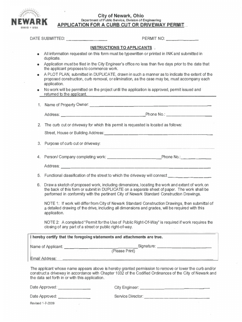 Fillable Online Public Right-of-Way Permit Application - Village of ...