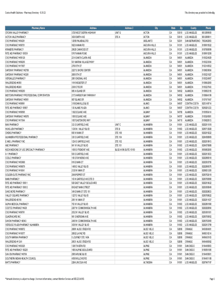 Fillable Online Crown Valley Pharmacy in Acton, California NPI No