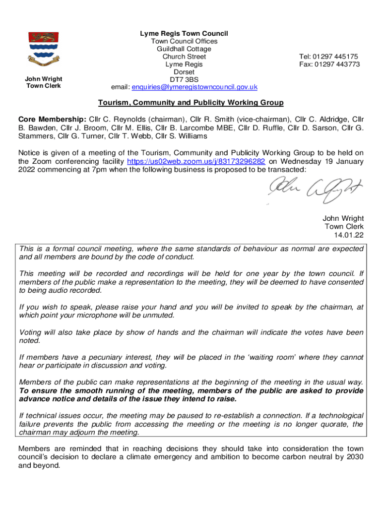 Fillable Online Lyme Regis Town Council refuses to pay towards harbour