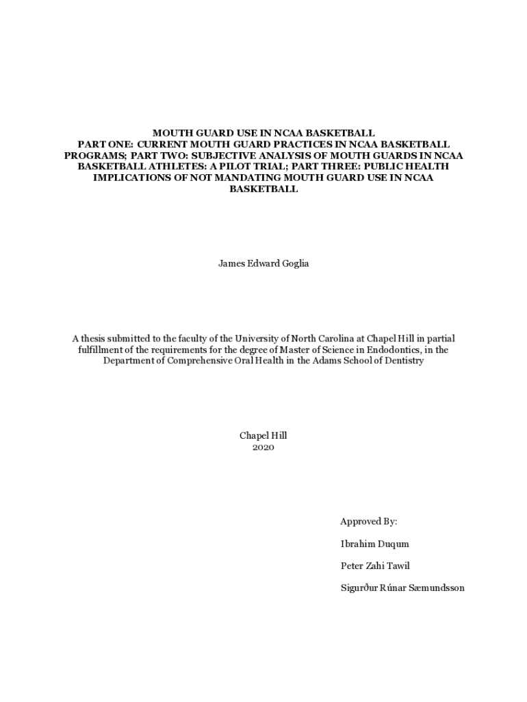 Fillable Online cdr lib unc Effect of mouthguards on dental injuries