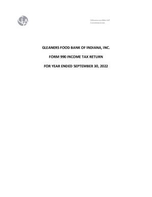 GLEANERS FOOD BANK OF INDIANA, INC. FORM 990 INCOME ...