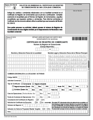 Puerto Rico Business Registration Amendment Request