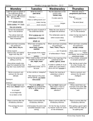 Monday Tuesday Wednesday Thursday My Progress - My Work