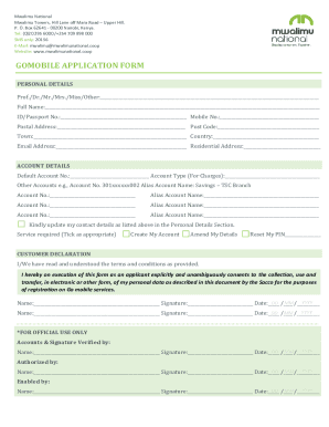 GOMOBILE APPLICATION FORM - Nairobi