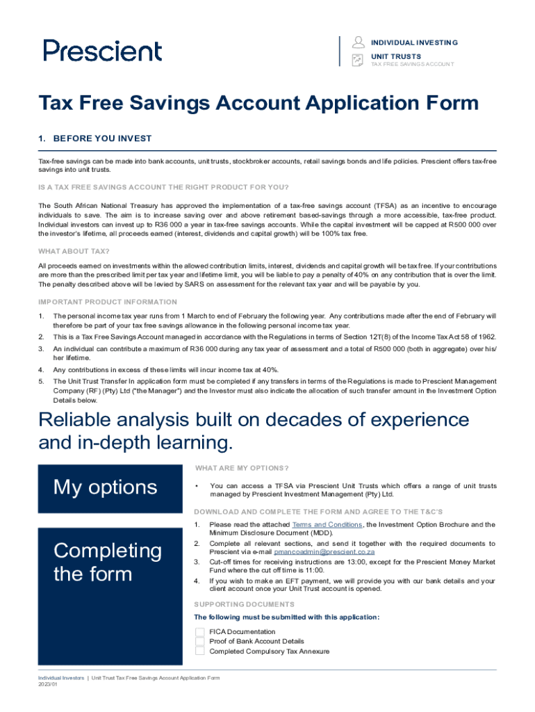 Fillable Online What is a TD Direct Investing TaxFree Savings Account (TFSA)? Fax Email Print