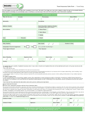 avanti travel insurance claim form