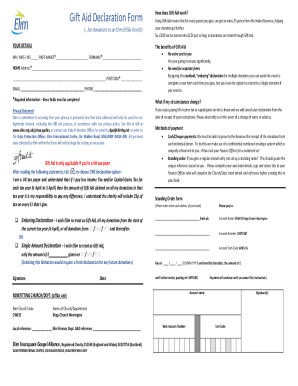 Gift Aid Declaration Form - Elim Church Crawley