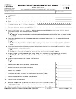 Fillable Online 2022 Schedule 1 (Form 8936-A). Qualified Commercial ...