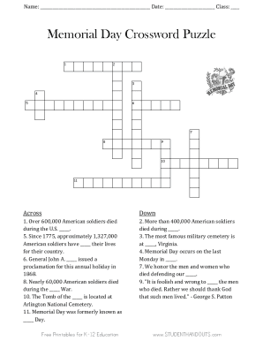 Fillable Online memorial-day-crossword-puzzle-worksheet-ccss Fax Email ...