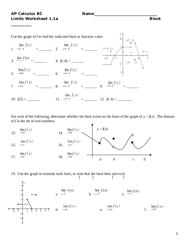 AP Calculus BC Worksheet 7.1 Name Doc Template | pdfFiller