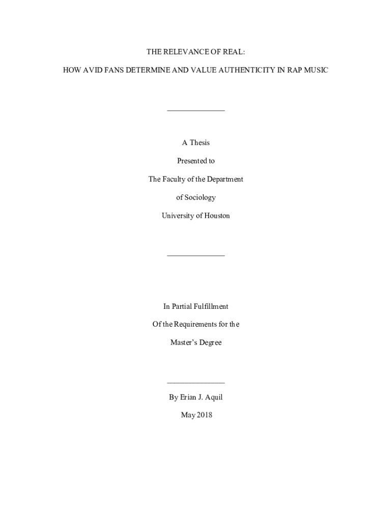 Fillable Online uhir tdl THE RELEVANCE OF REAL HOW AVID FANS