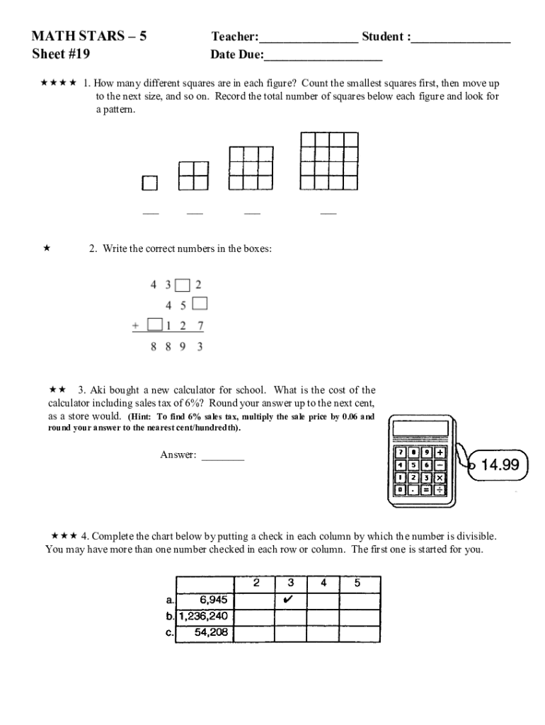 Fillable Online Super Star Math Worksheet for Grade 5 Logic Roots Fax Email Print pdfFiller