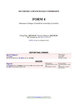 Aguirre Sergio A. Form 4 Filed 2023-03-07. Accession Number