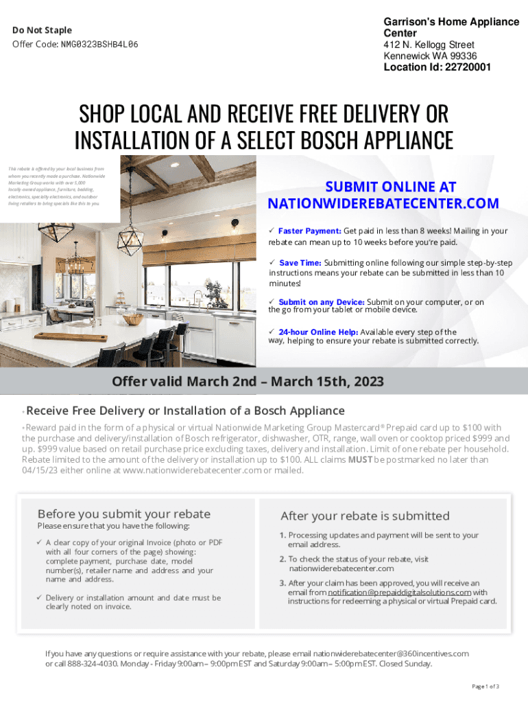 Fillable Online Business Profile for Garrison's Home Appliance