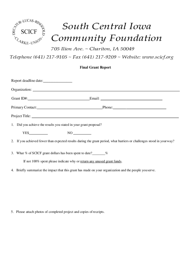 Contact Us - South Central Iowa Community Foundation Preview on Page 1