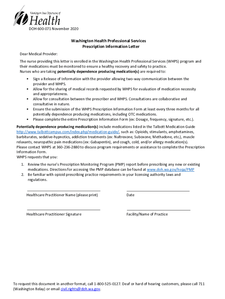 Fillable Online Washington Health Professional Services (WHPS