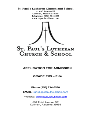 Fillable Online St. Paul's Lutheran Church and School Fax Email Print