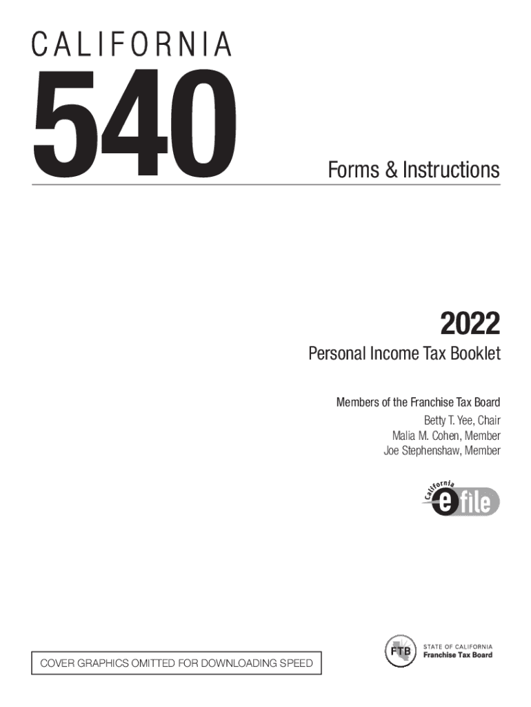 Form 540 - Resident Income Tax Return Preview on Page 1