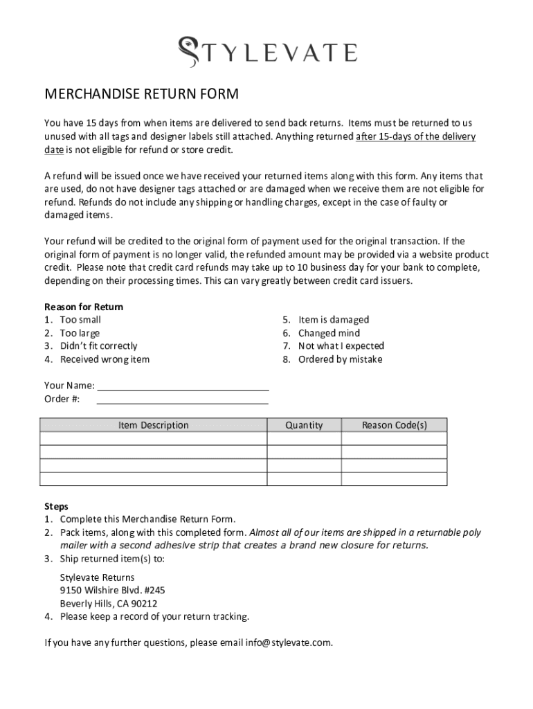 Fillable Online clothing return form. Complete the Return Form; TRACK YOUR Fax Email Print