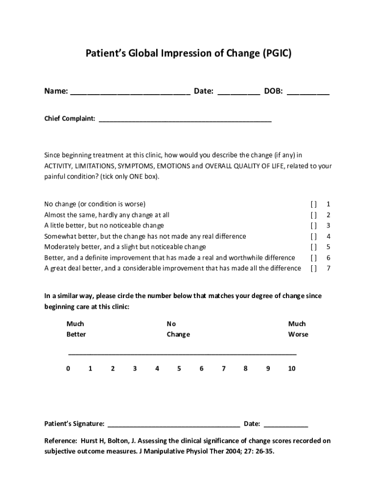 global impression change pgic form Preview on Page 1