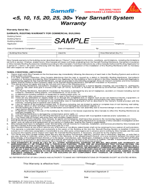 Sarnafil Warranty Document Downloads - Sika USA