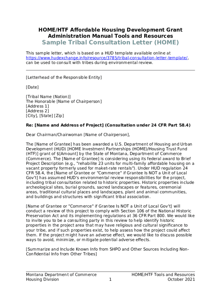 Sample Letter to Transfer (HUD or Affordable Housing Building