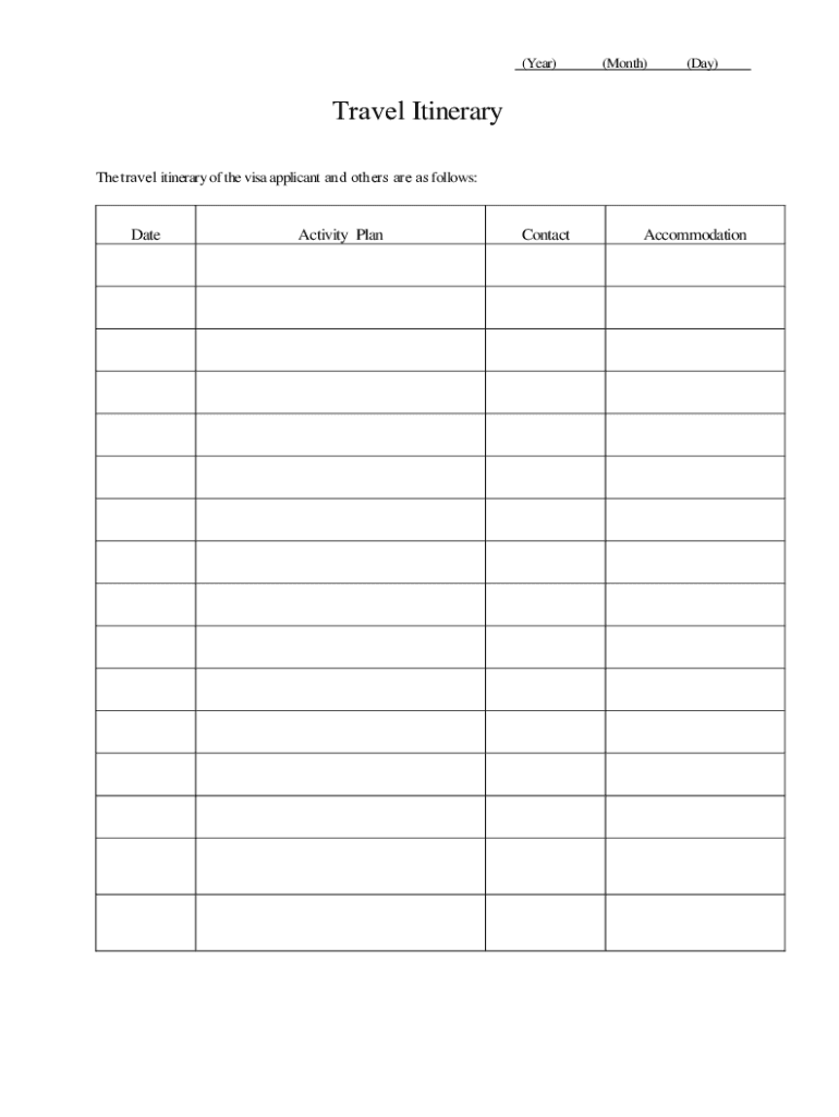 2017 2024 Form JP Travel Itinerary Fill Online Printable Fillable Blank PdfFiller