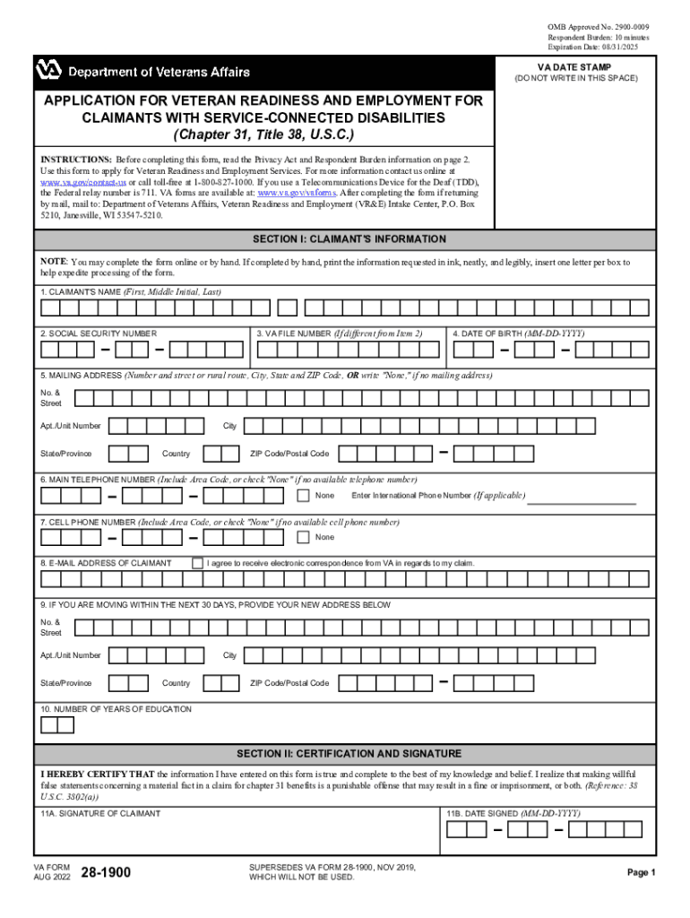 va form 28 1900 Preview on Page 1