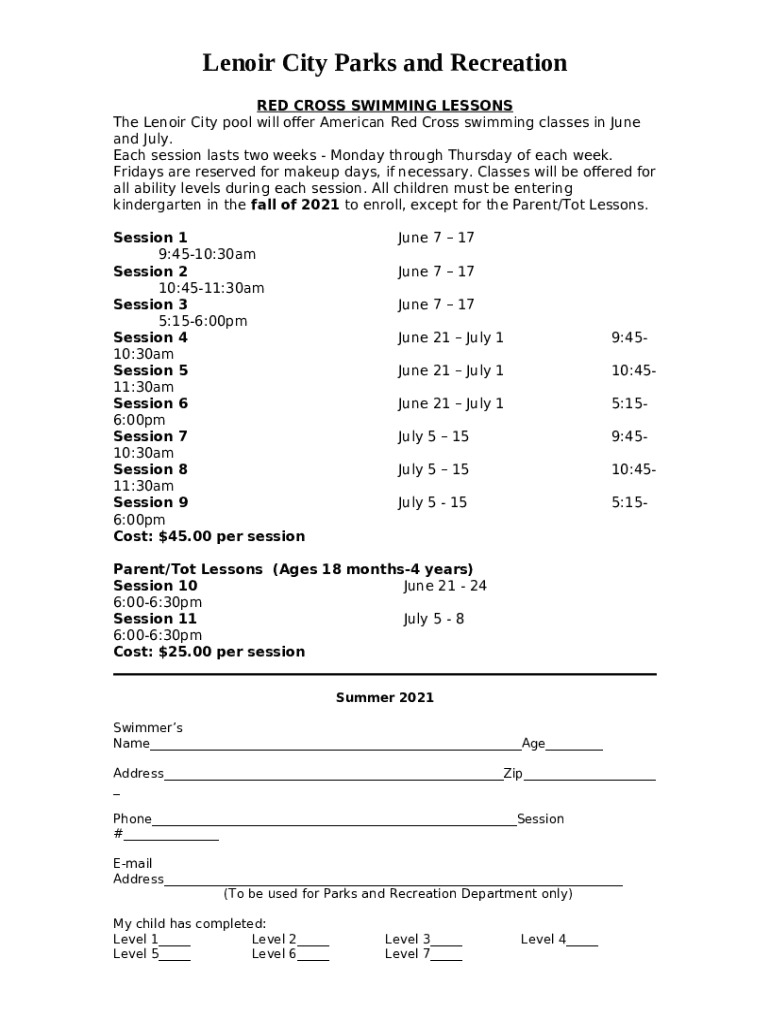 Lenoir City Pool - Fill Online, Printable, , Blank Doc Template | pdfFiller