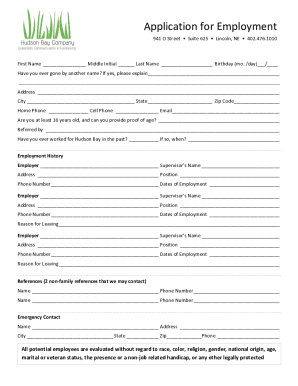 Employment Application Form