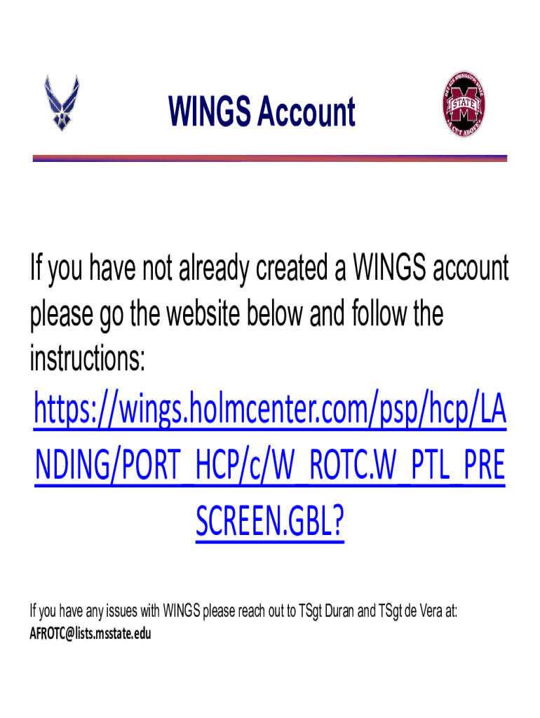 Fillable Online wings inprocessing guide Air Force ROTC Detachment