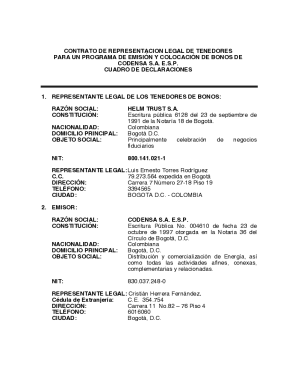 Otro Si n5 al contrato representante de tenedores para el ...