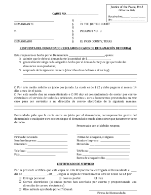 Completable En línea County of El Paso Texas - Justice of the Peace Pct ...