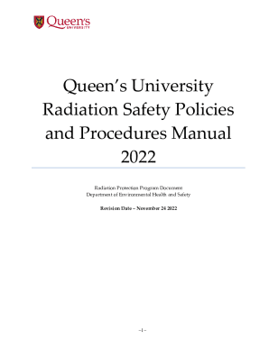 Fillable Online Queens University Radiation Safety Policies and Procedures Manual 2022 Fax Email ...