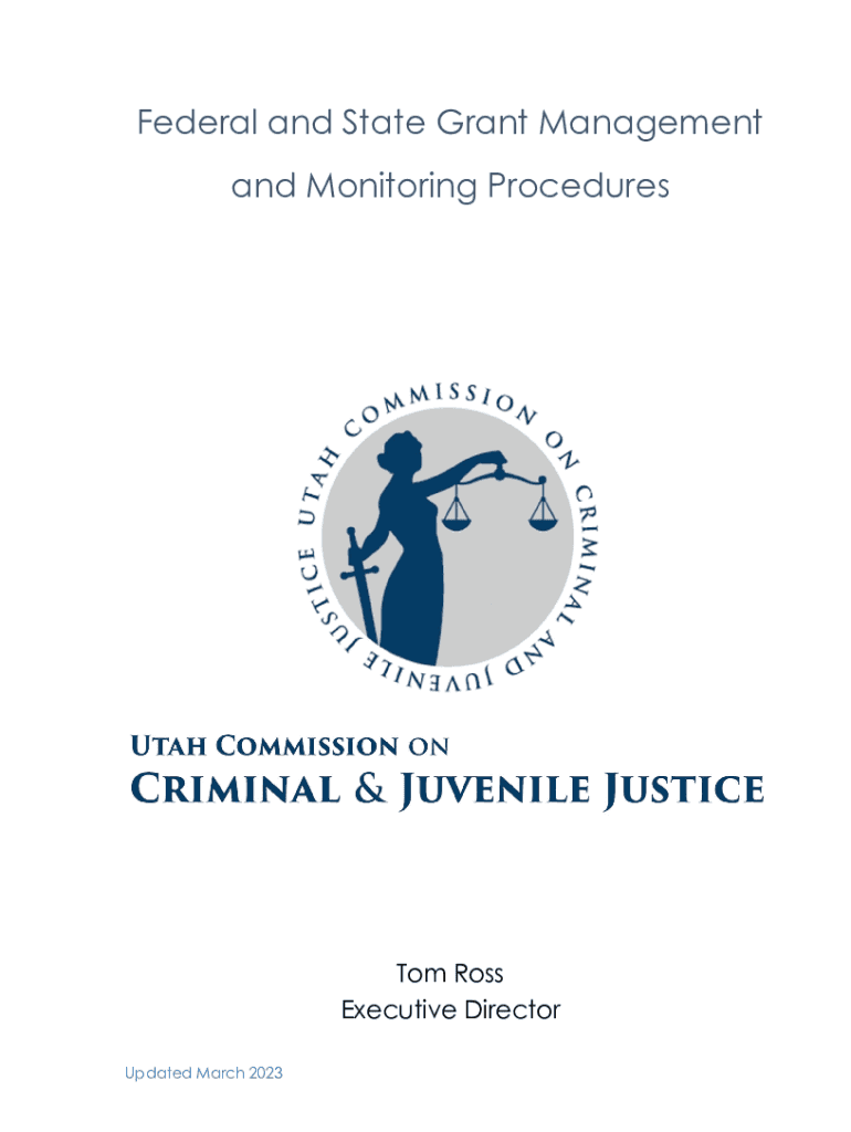 Fillable Online justice utah How to Apply For and Manage Federal Grants