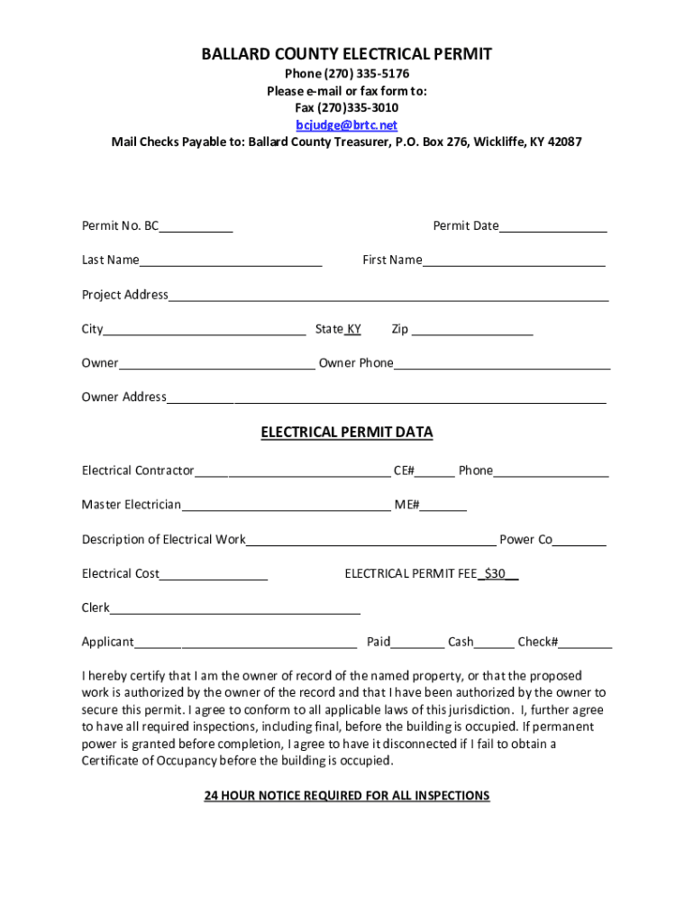 Fillable Online Ballard County, Kentucky Assessor's Office Property